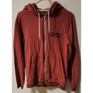 ABERCROMBIE & FITCH Jacket Zip Up Hooded Sweatshirt Hoodie Men's Small Red